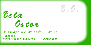 bela ostor business card